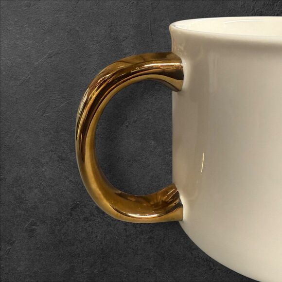 Opalhouse Floral Monogram “I” Mug with Gold Handle Large Porcelain Coffee Cup - Picture 3 of 9